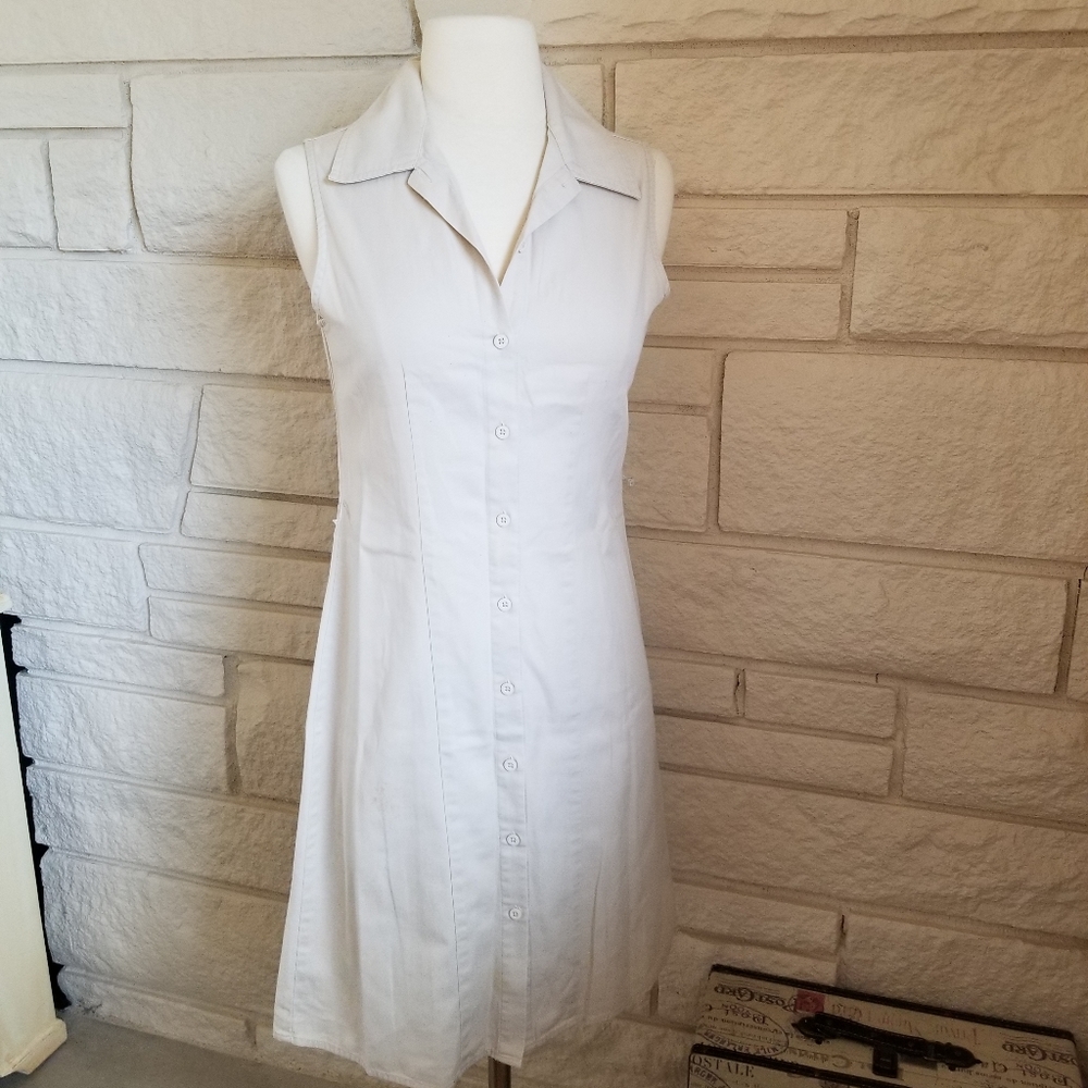 🎈BOGO! GAP Cream/Khaki Sleeveless Button Dress